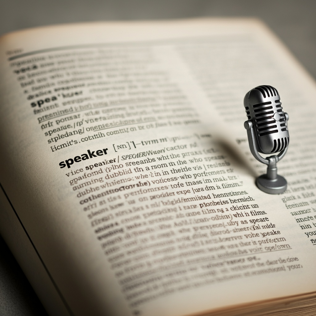 Vocabolario che mostra la parola "speaker"